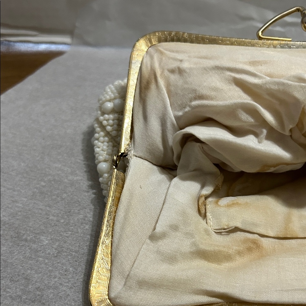 Ivory Beaded Top-Handle Evening Bag - Picture 12 of 12